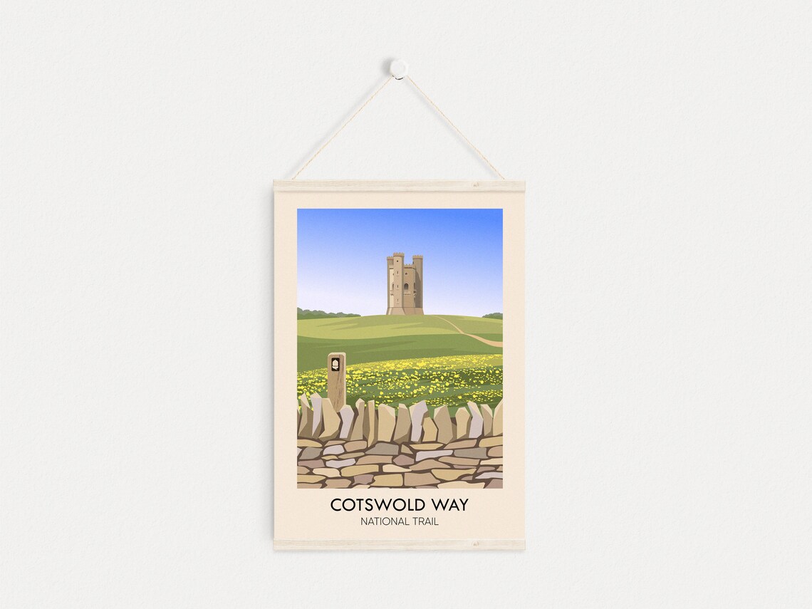 Cotswold Way Travel Poster, Broadway Tower Art Print - Image 4
