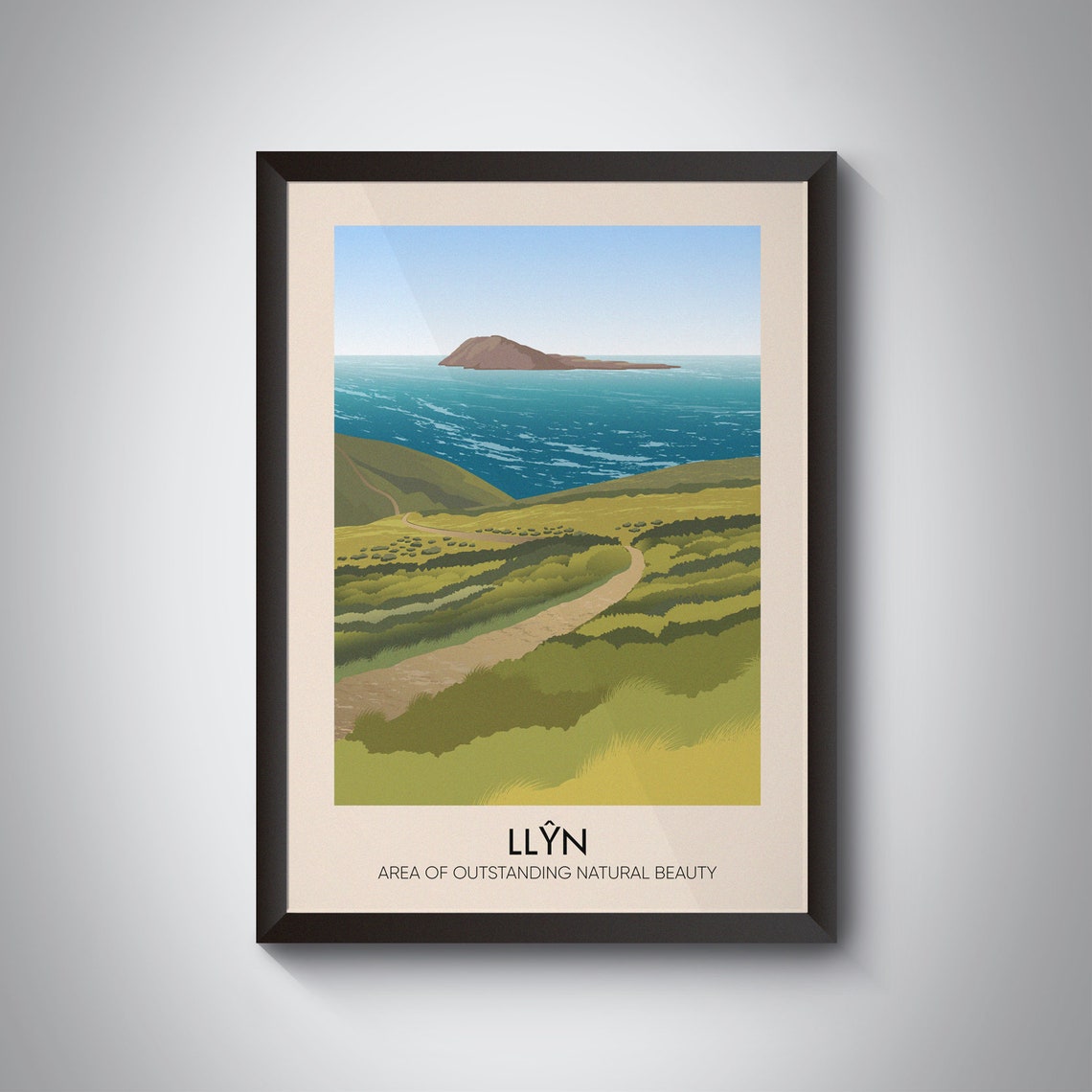 Llyn Peninsula Coastal Path and Bardsey Island View Travel Poster