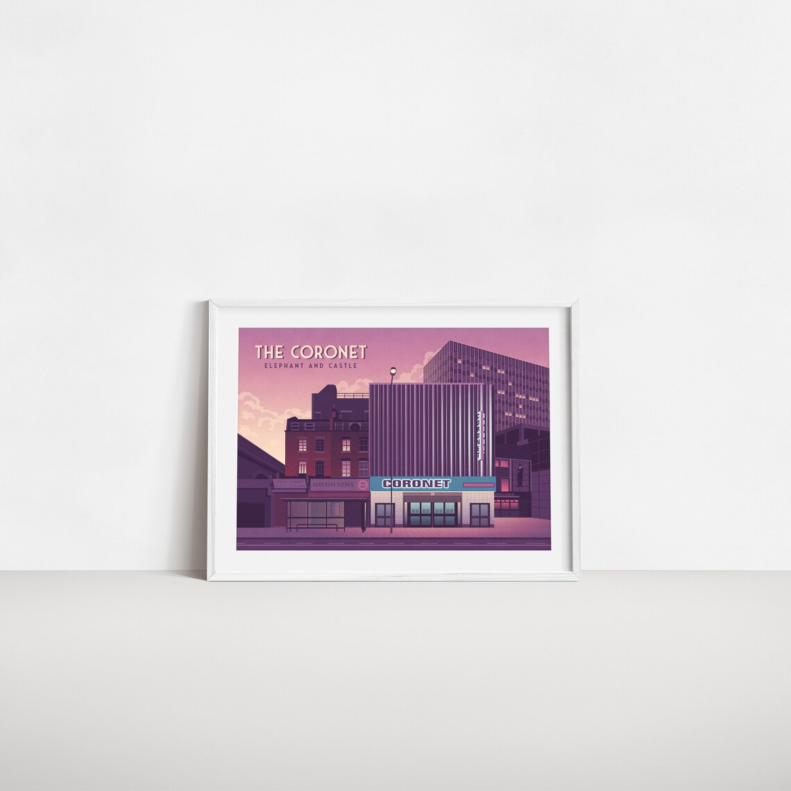 The Coronet Music Venue Poster London Elephant And Castle Art Deco Architecture Nightclub Vintage Travel Poster Cinema Framed Print - Image 2