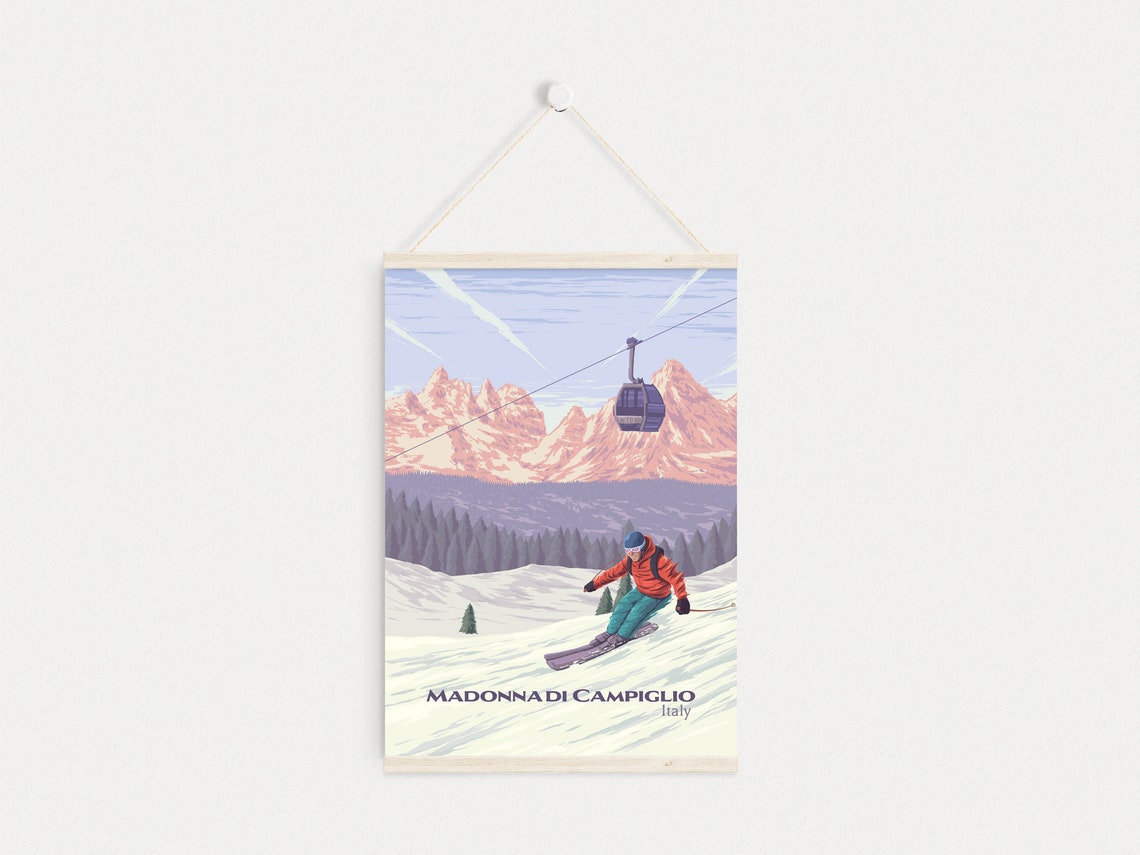 Madonna di Campiglio Italy Ski Resort Dolomites Travel Art Poster - Image 4