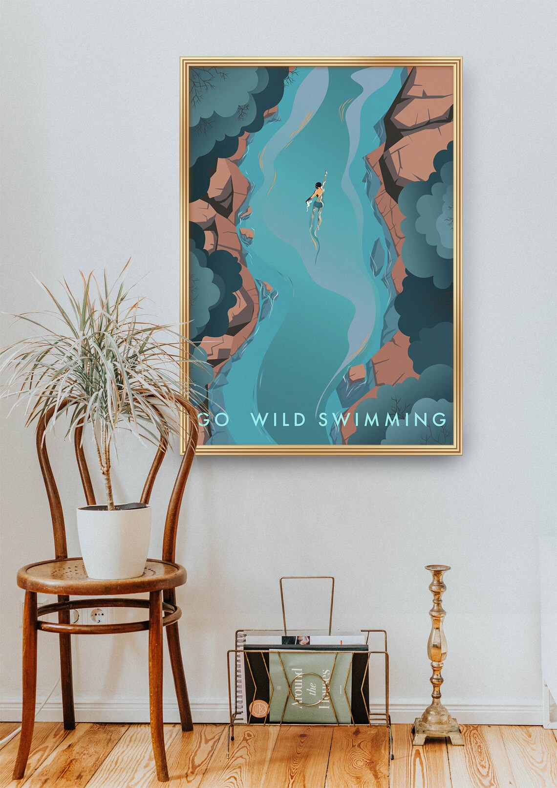 Go Wild Swimming Travel Poster, Outdoor Adventure - Image 2