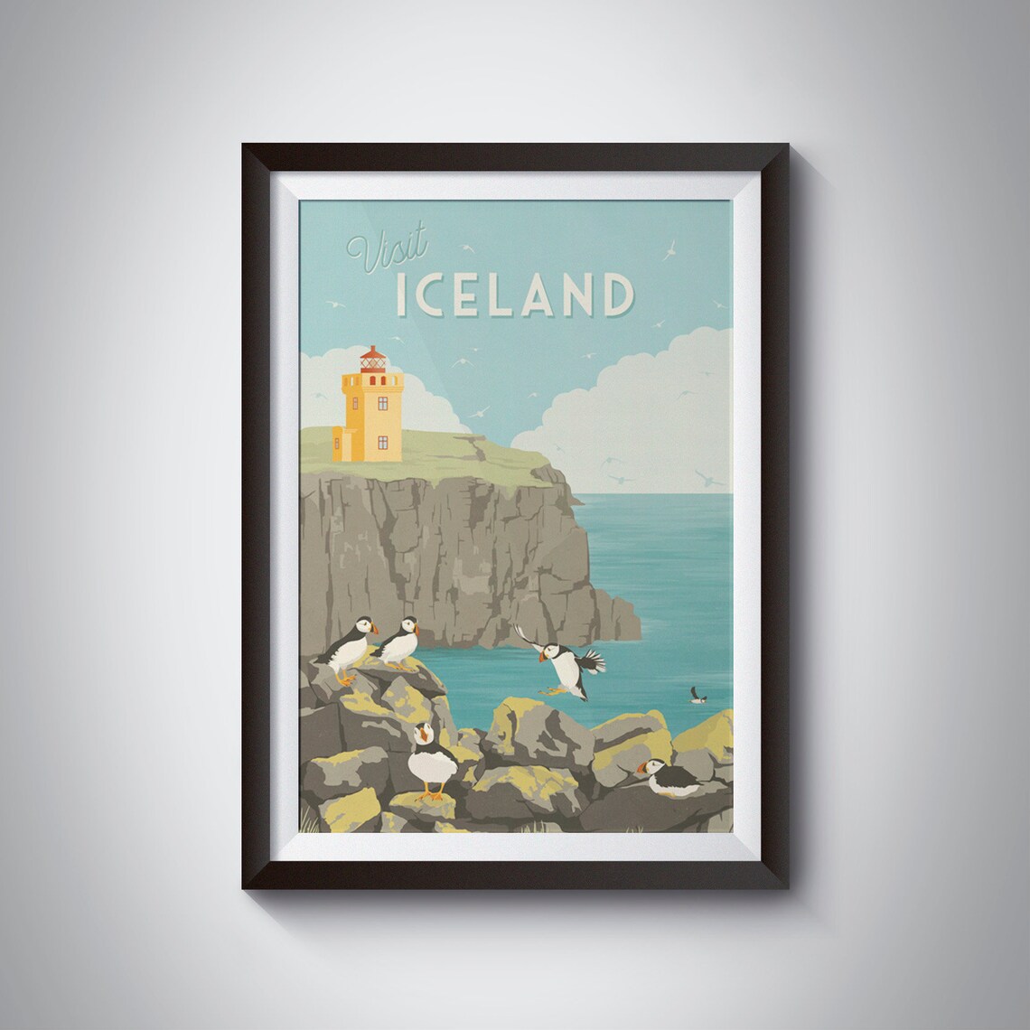 Visit Iceland Travel Poster, Icelandic Nature Print