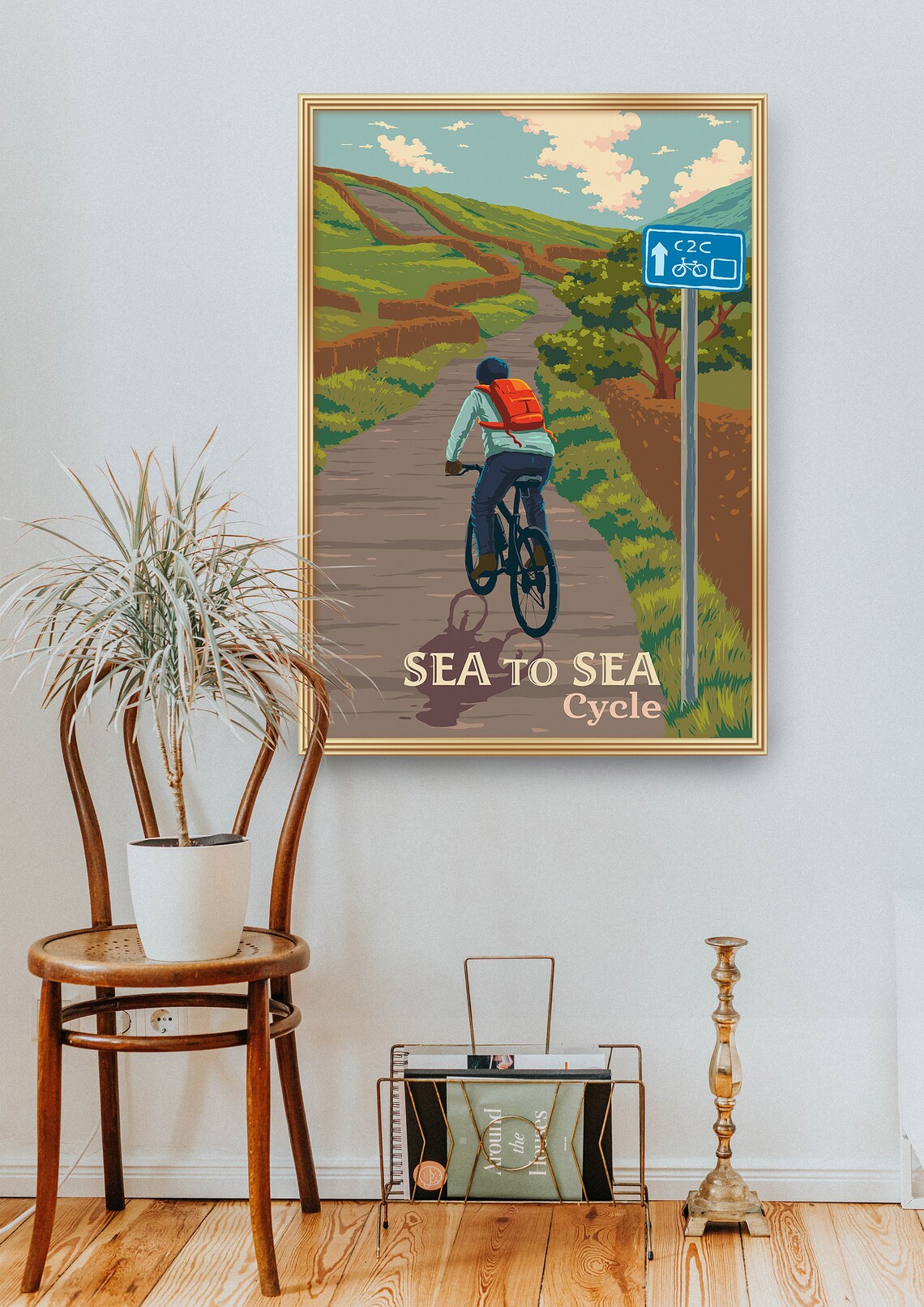 Sea to Sea Cycling Route Art Print, Coast to Coast - Image 2