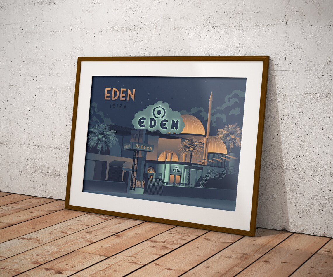 Eden Nightclub Ibiza Vintage Travel Poster - Image 3