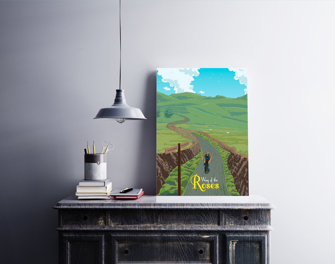 Way Of The Roses Cycling Travel Poster Print - Image 2
