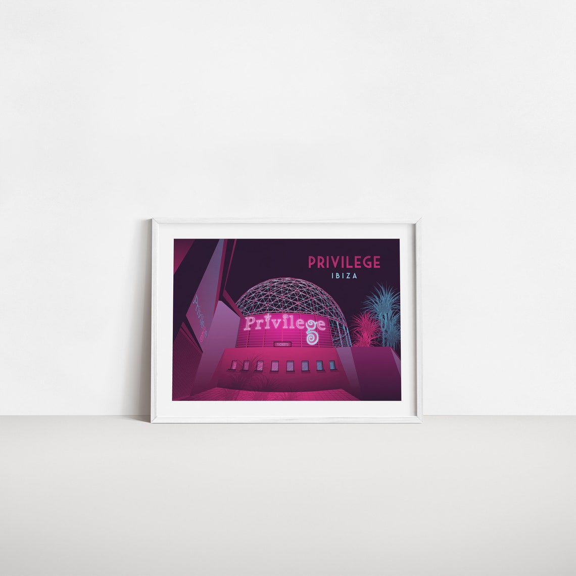 Privilege Ibiza Superclub Dome Neon Nightlife Poster Spain Art - Image 2