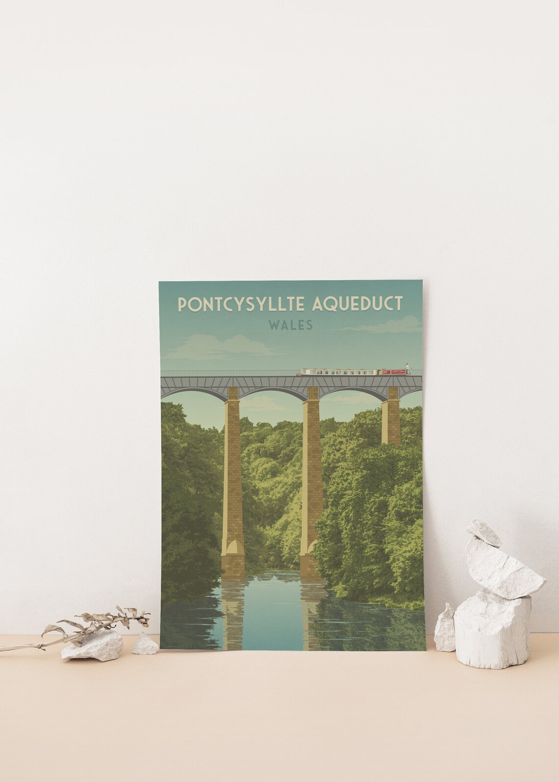 Pontcysyllte Aqueduct Vintage Travel Poster, Wales - Image 4