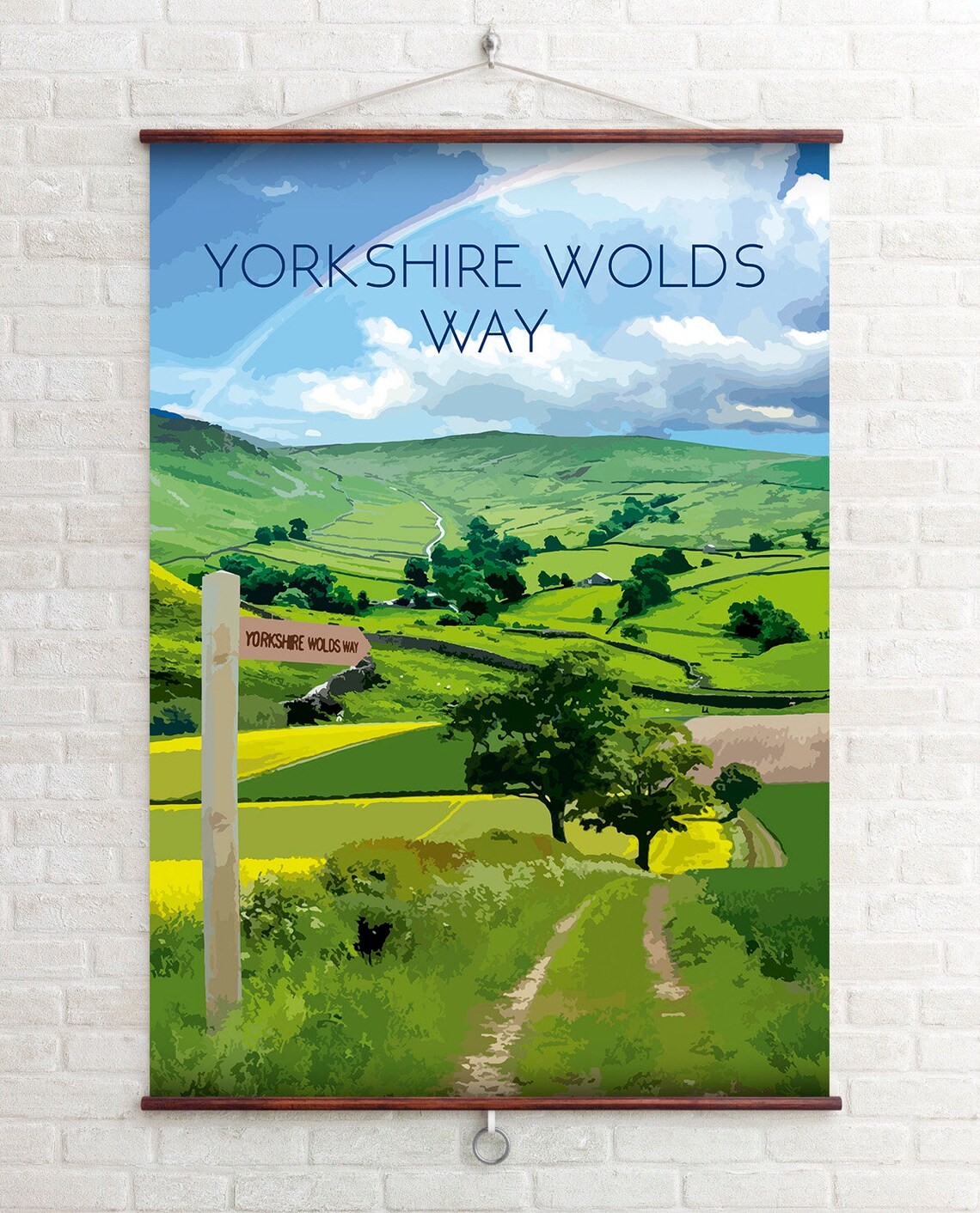 Yorkshire Wolds Way Travel Poster, Hiking Trail Art - Image 4