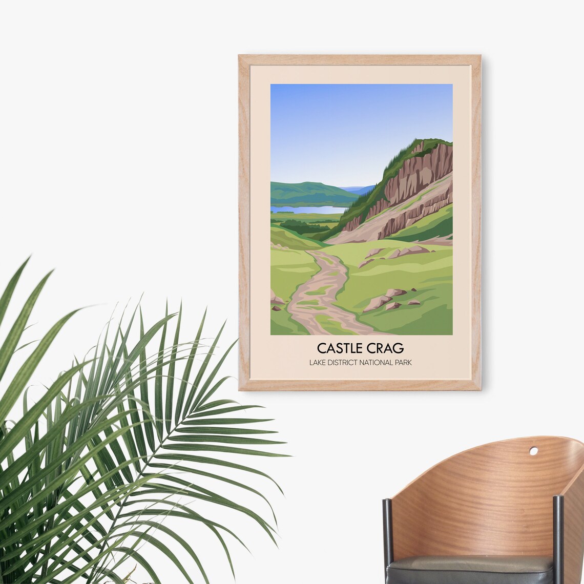 Castle Crag Lake District National Park Rocky Fell Valley Path Hiking Poster - Image 2