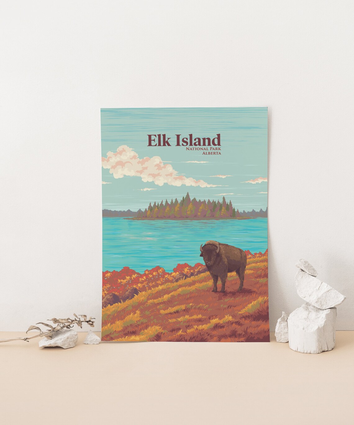 Elk Island National Park Vintage Travel Poster - Image 4