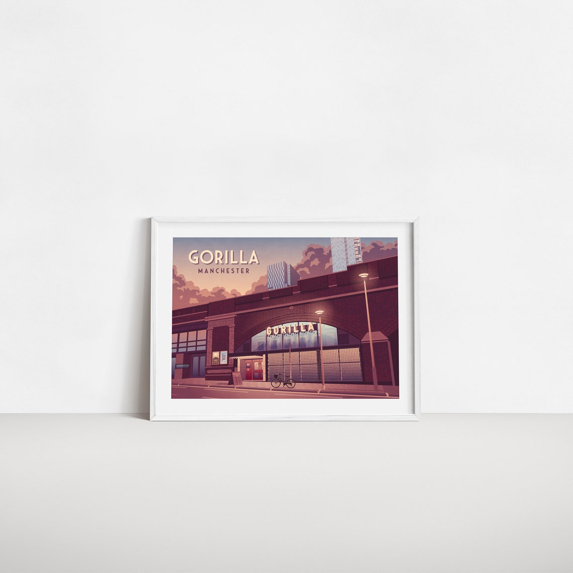 Gorilla Manchester Poster Music Venue Club Vintage Travel Print Railway Arches Live Music Deaf Institute Retro Wall Art Brickhouse - Image 2