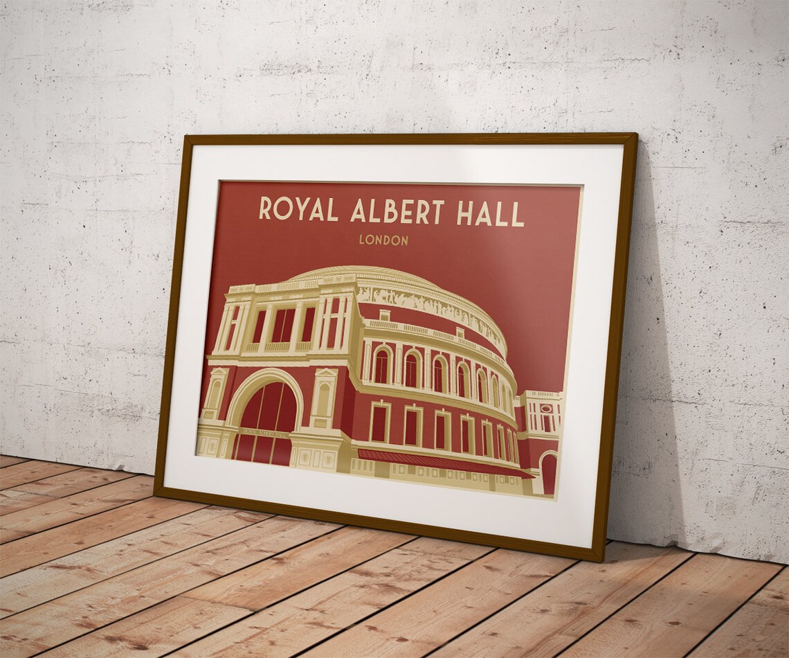 Royal Albert Hall Art Deco London Travel Poster - Image 3
