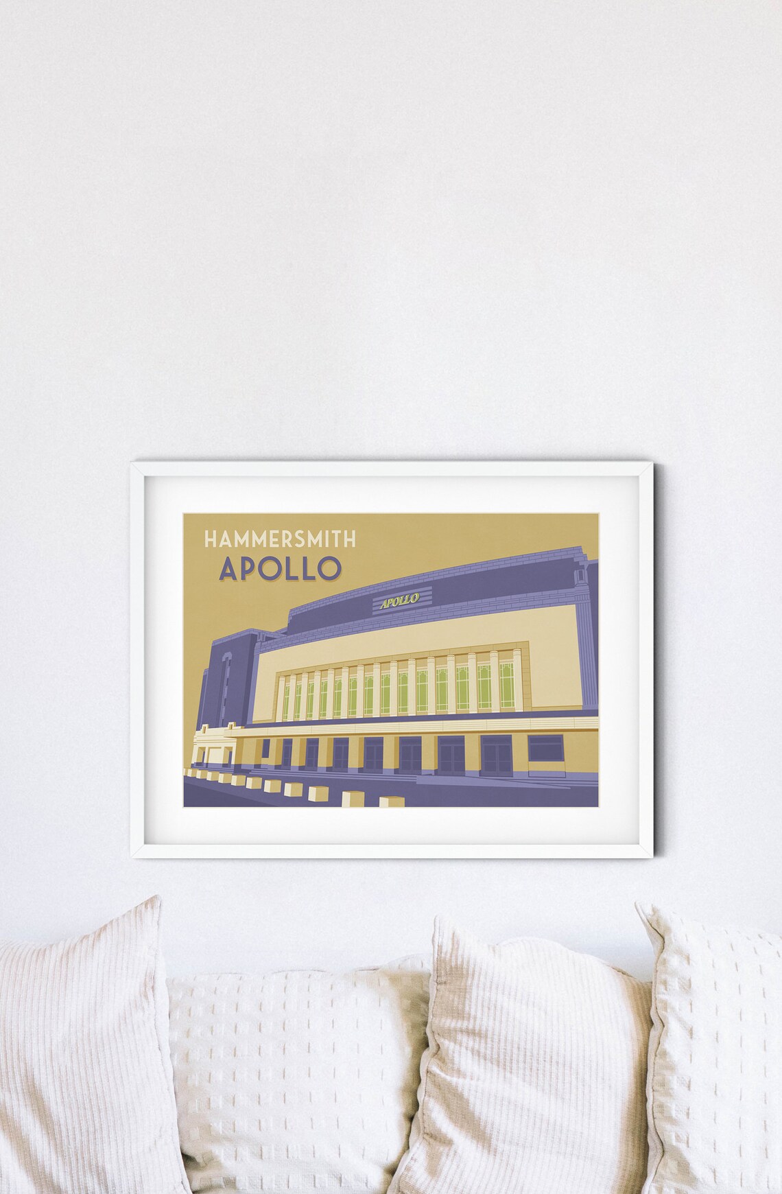 Hammersmith Apollo London Art Deco Concert Hall Landmark Travel Poster - Image 2