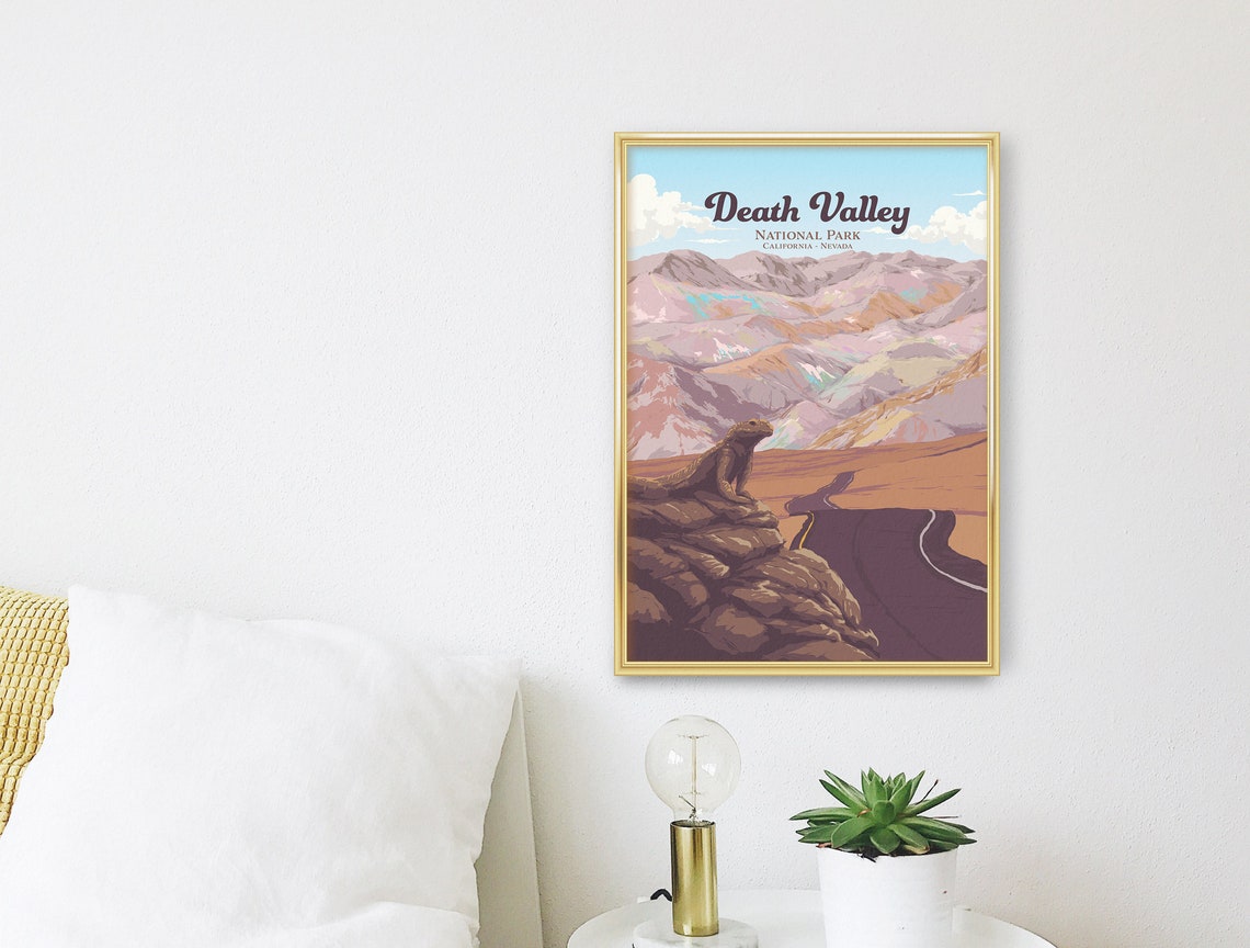 Death Valley National Park Desert Lizard Highway Vintage Poster - Image 3