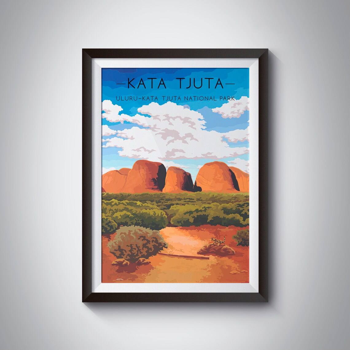 Kata Tjuta Australia Travel Poster, National Park Art