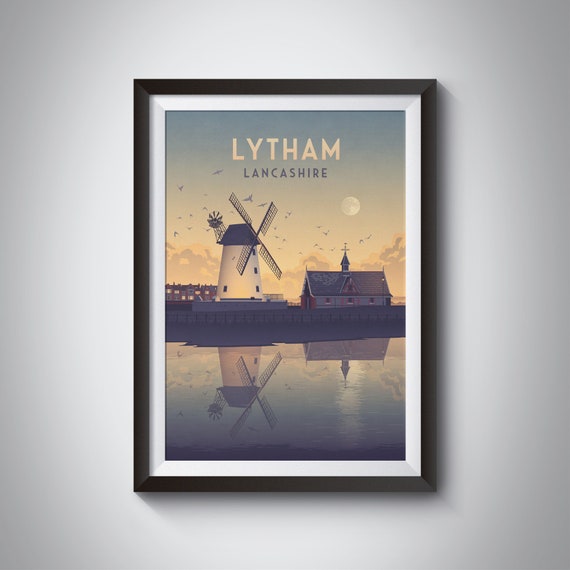 Lytham Vintage Travel Poster, Lancashire Seaside