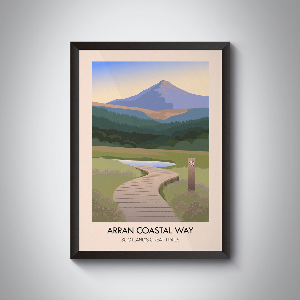 Arran Coastal Way Vintage Travel Poster, Isle Of Arran