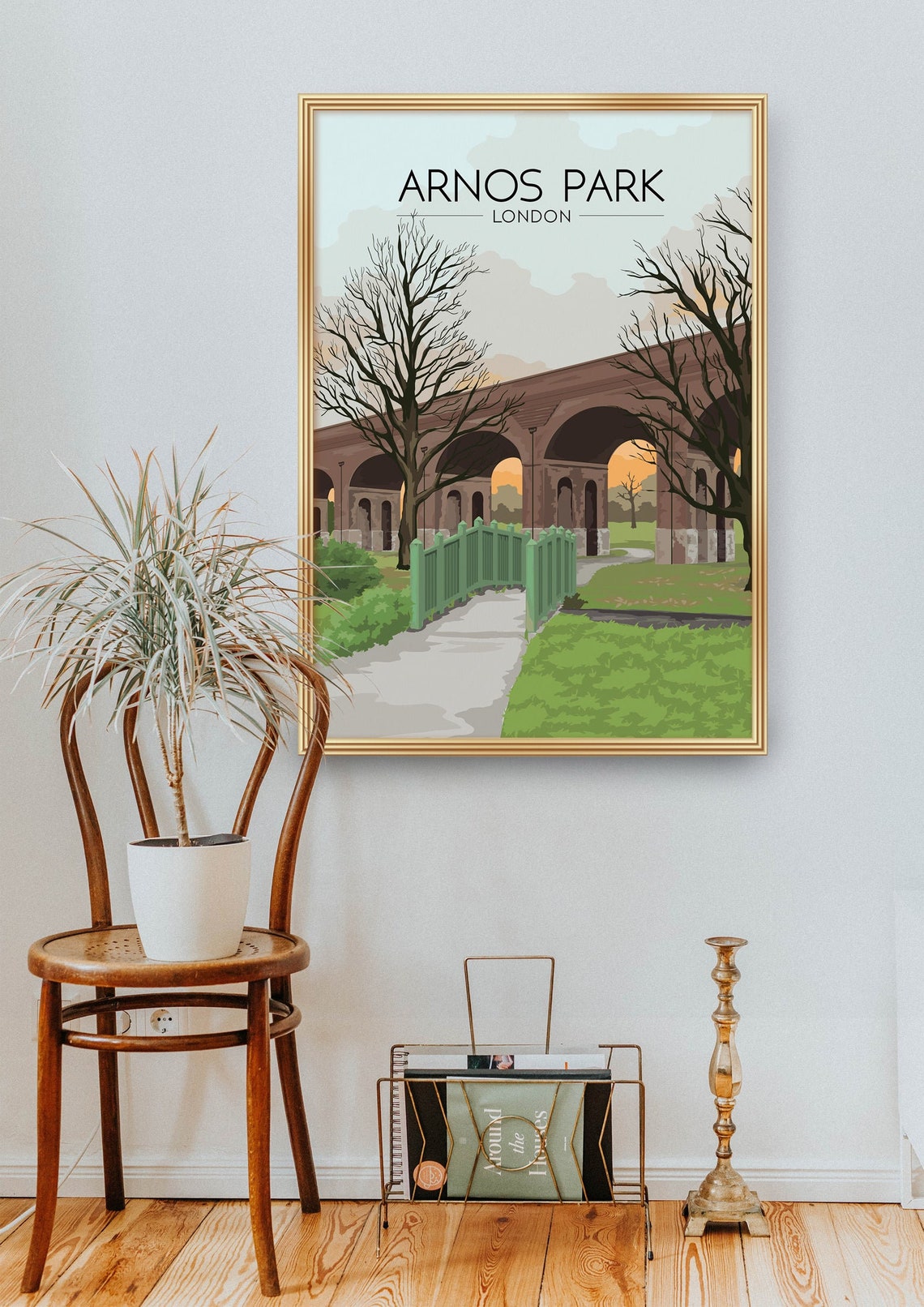 Arnos Park London Railway Viaduct Arches Vintage Travel Art Poster - Image 2