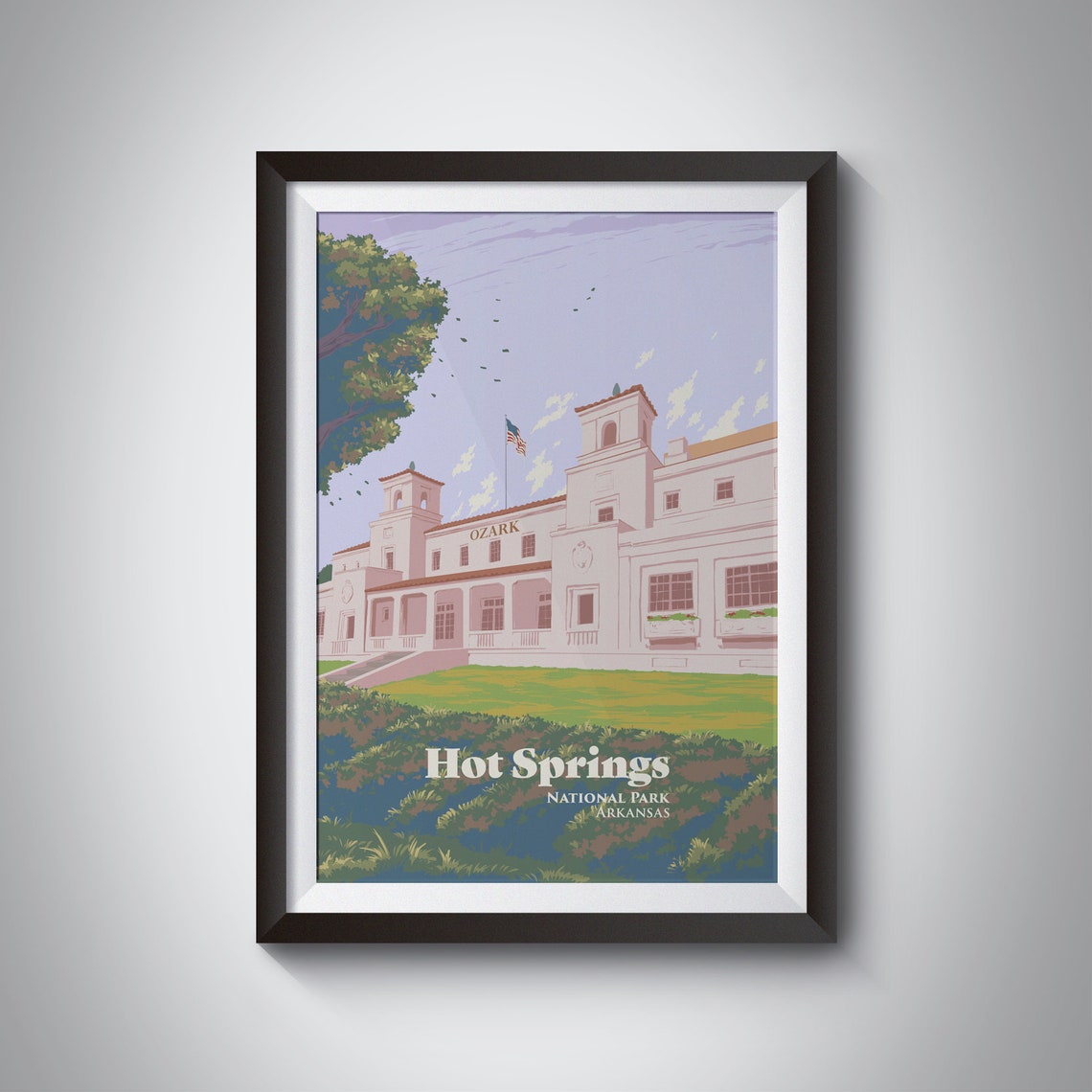 Hot Springs National Park Arkansas Historic Ozark Bathhouse Poster