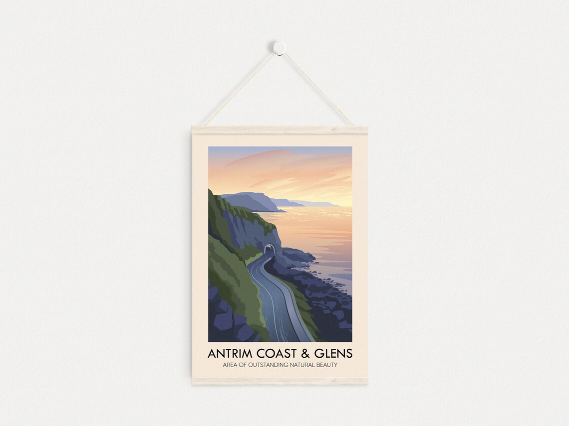Antrim Coast And Glens AONB Vintage Travel Poster - Image 4