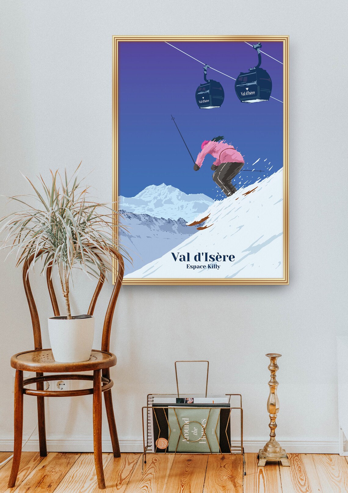 Val Disere Retro Vintage Ski Resort Travel Poster - Image 2
