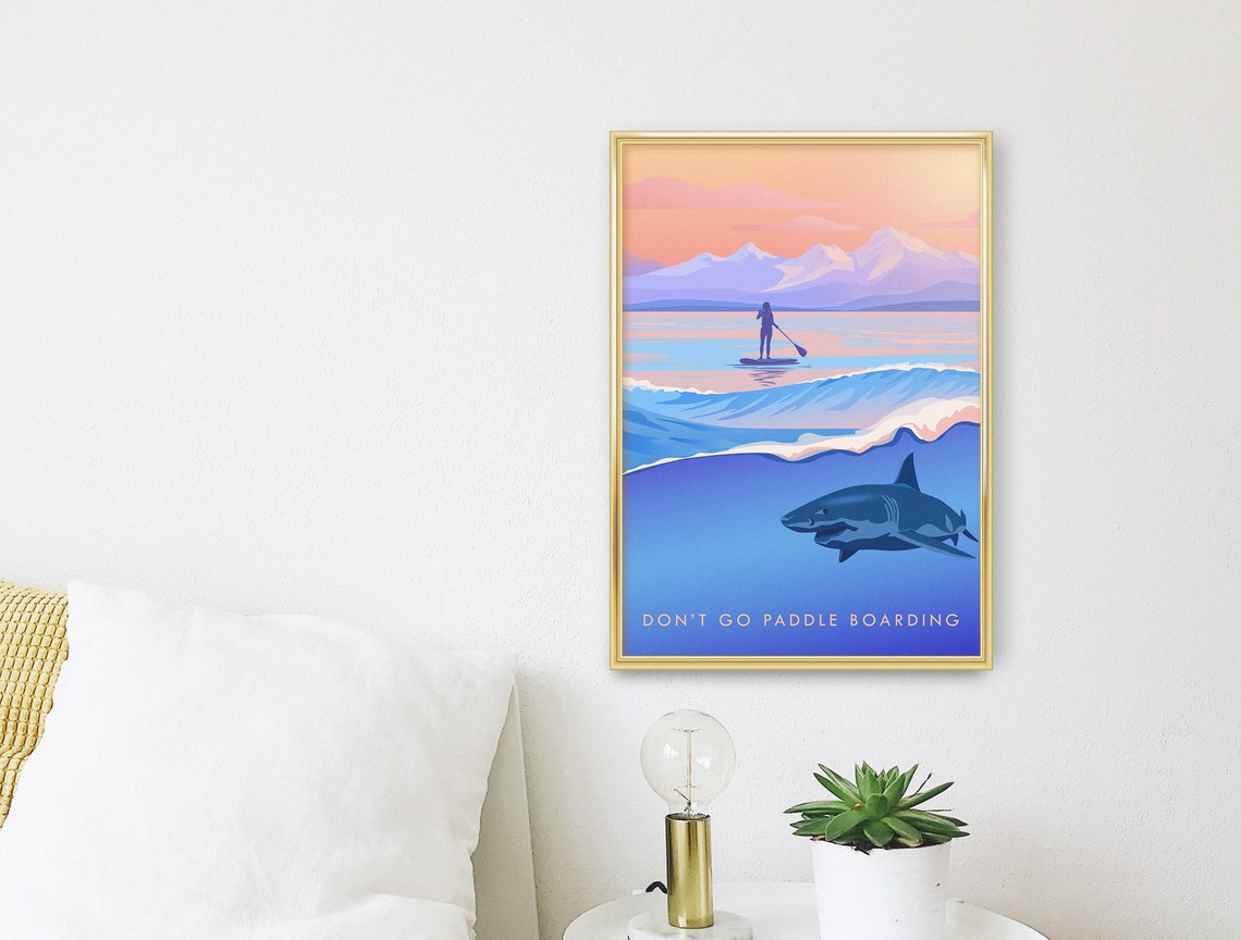 Dont Go Paddle Boarding Stand Up Paddleboarding Travel Poster Outdoor Adventure Gift For Paddleboarder Suping Funny Paddle Board Art - Image 3