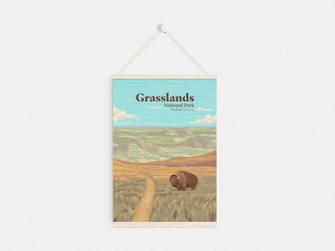 Grasslands National Park Vintage Travel Poster, Canada - Image 4