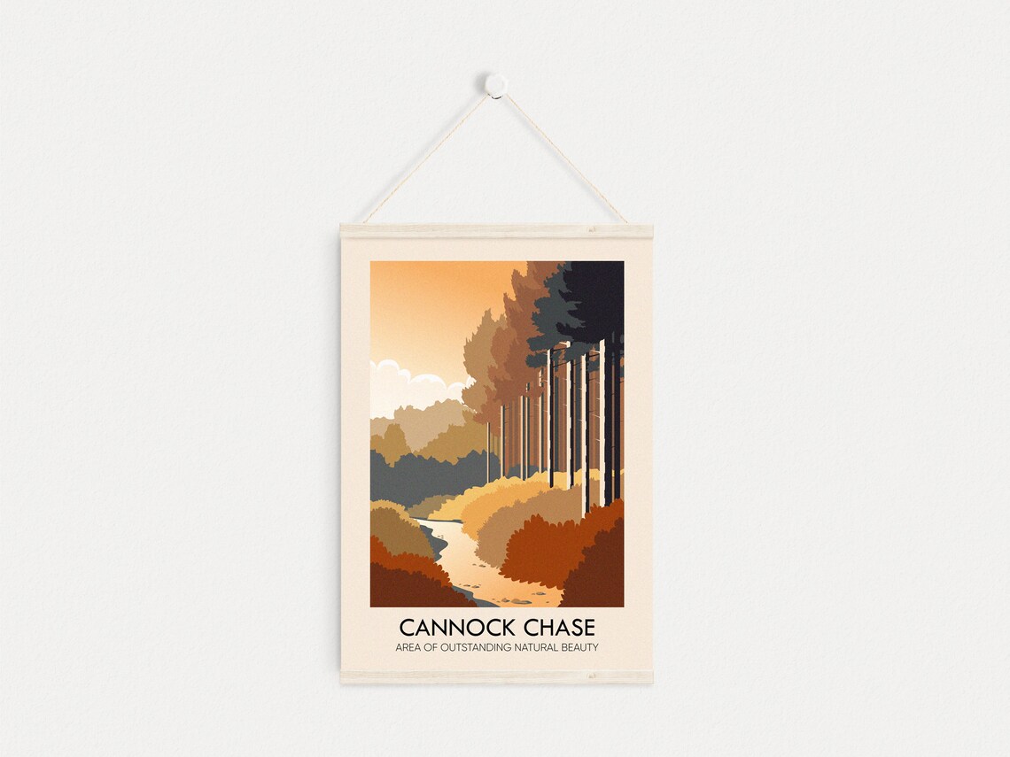 Cannock Chase AONB Vintage Travel Poster - Image 4