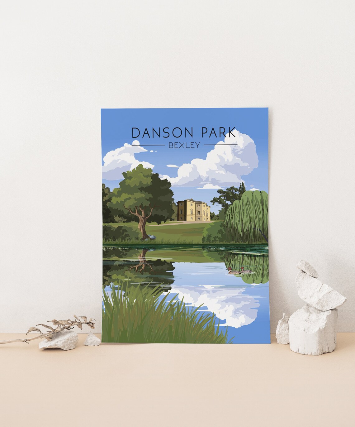 Danson Park Vintage Travel Poster, South East London - Image 4