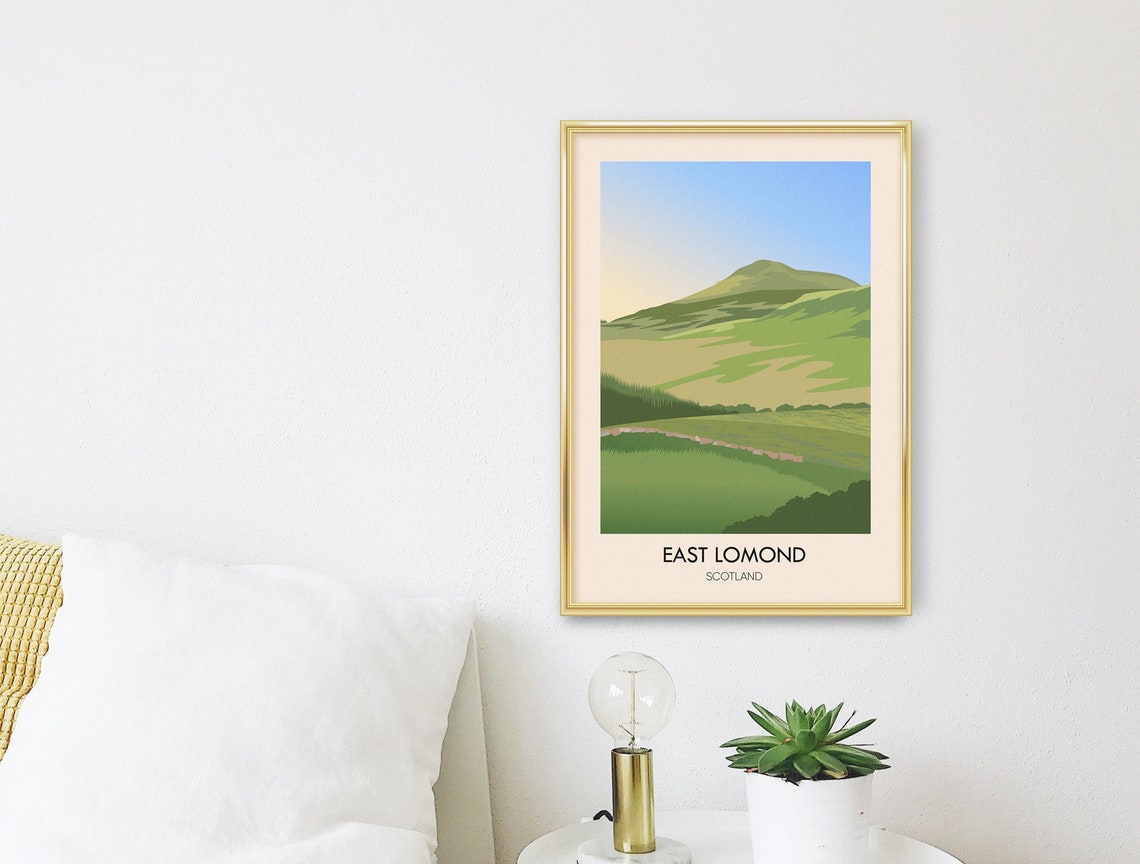 East Lomond Scotland Travel Poster Falkland Hill Fife West Lomond Scottish Highlands Wall Art Print Fife Munros Hiking Lomond Hills - Image 3