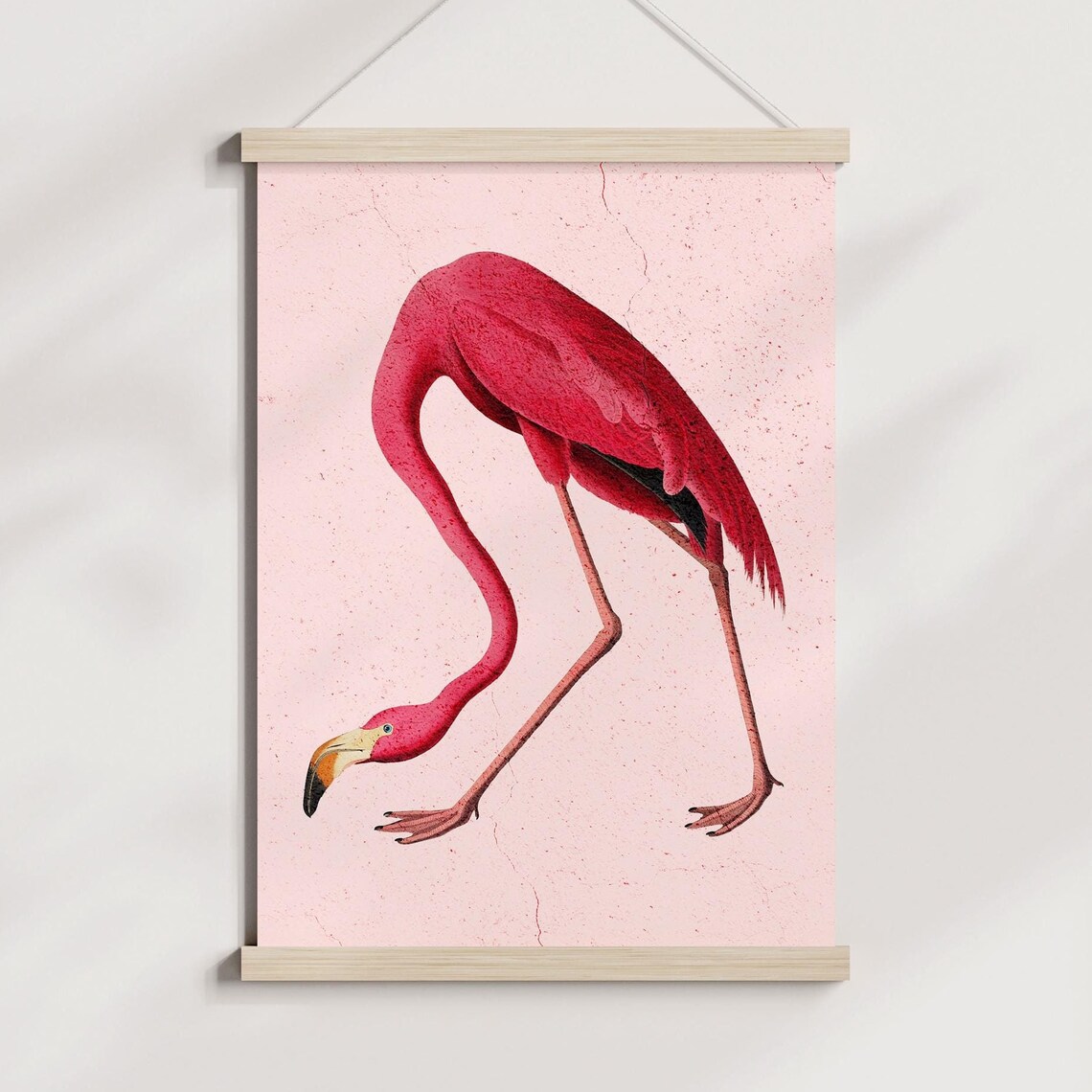 Pink Flamingo Vintage Style Art Print