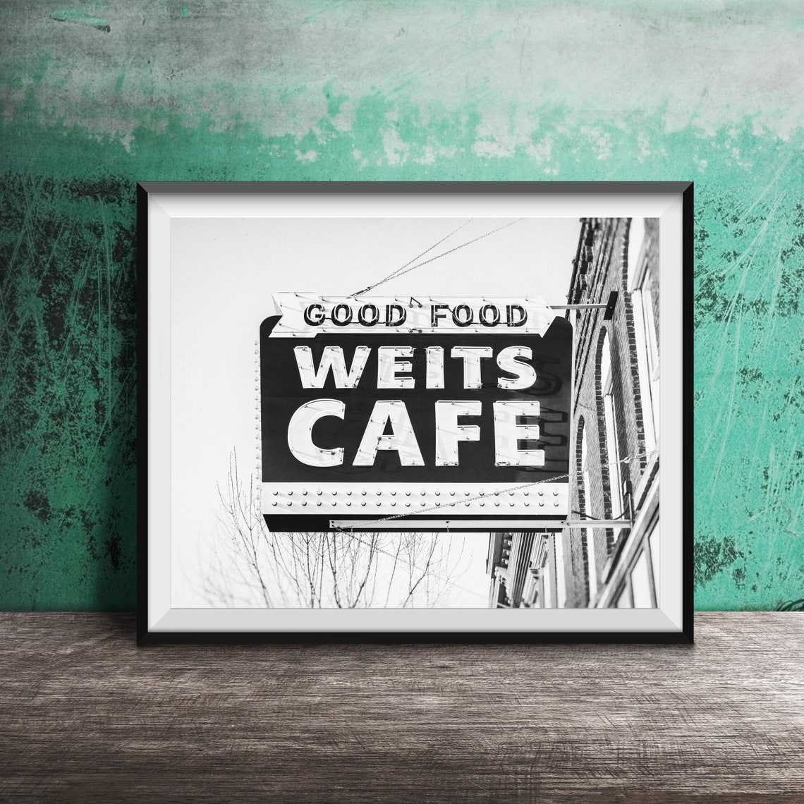 Weits Cafe Good Food Vintage Neon Arrow Sign Wall Photo Poster - Image 2