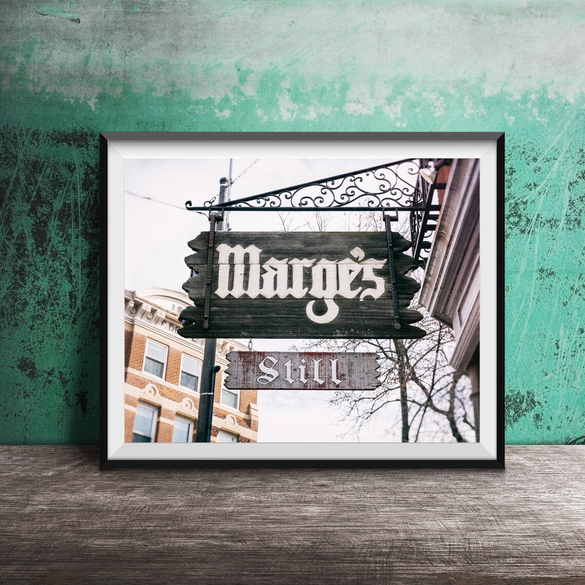 Marge's Still Hanging Wooden Bar Sign Lincoln Park Chicago Poster