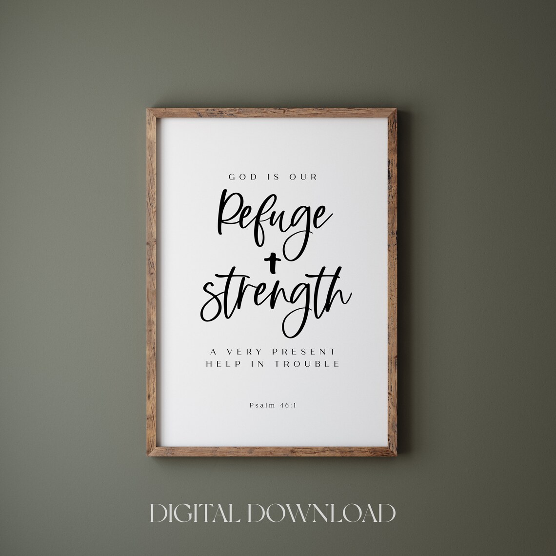 Psalm 46:1 God Is Our Refuge Minimalist Art Print