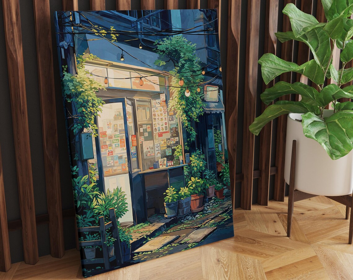 Lofi Cityscape Anime Art, Urban Japanese Street Print - Image 3