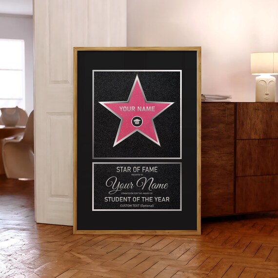 Custom Hollywood Star Personalized Walk Of Fame Award Poster