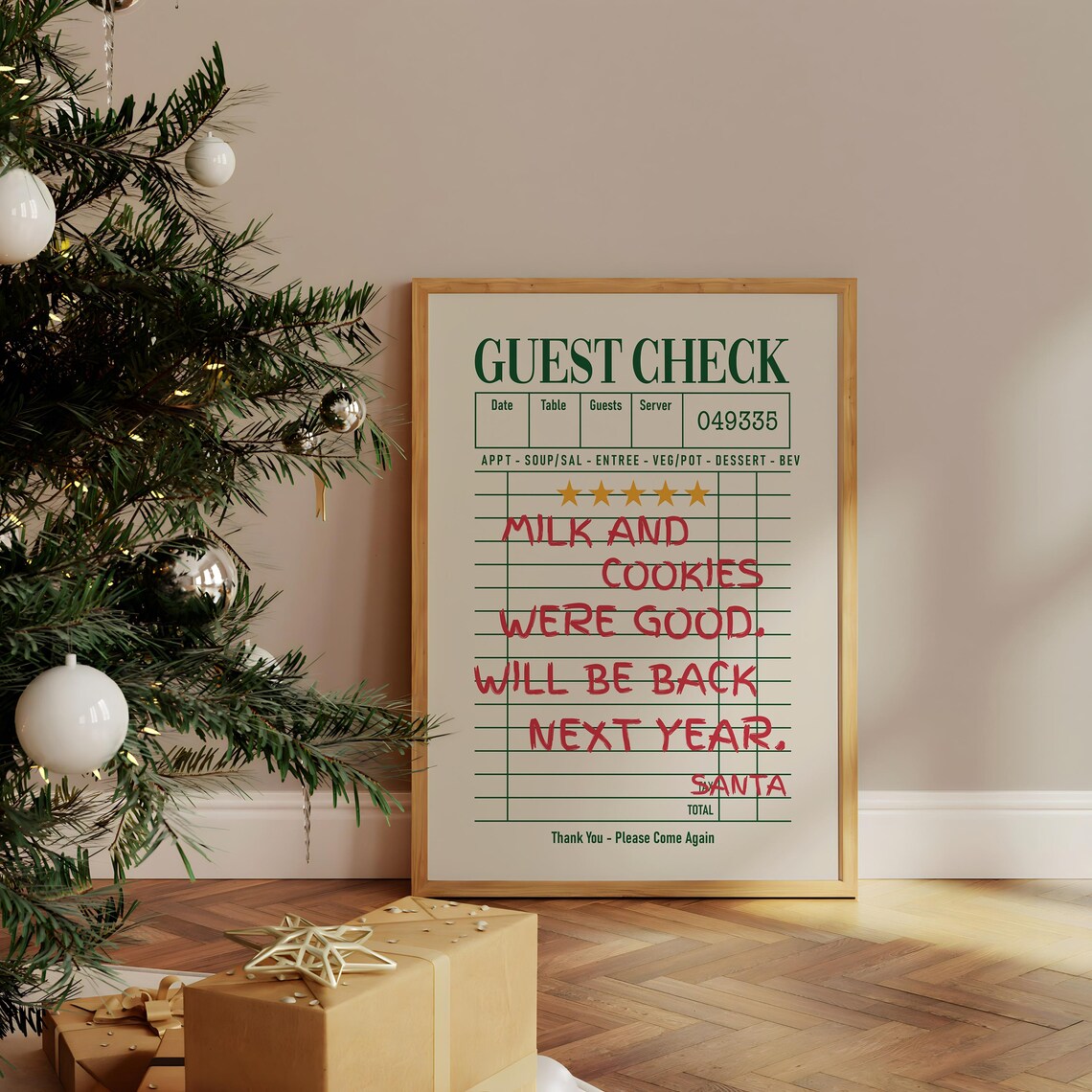 Cookies Were Good Guest Check Christmas Poster Print