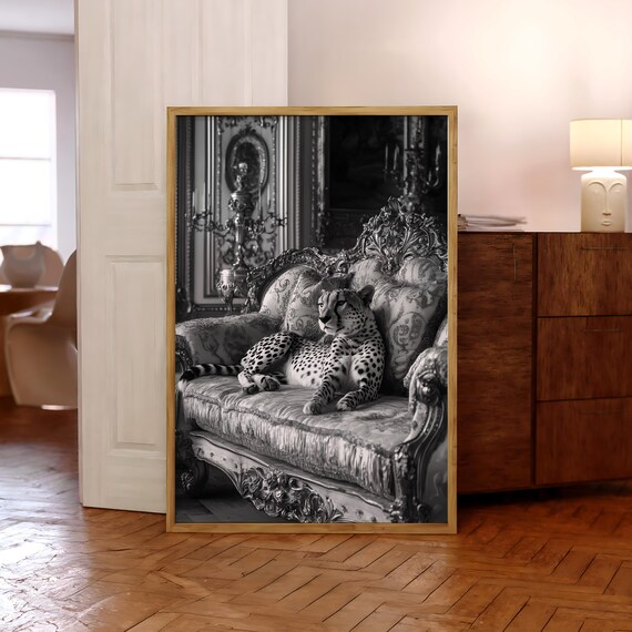Fashion Magazine Poster Cheetah Wall Art Luxury Leopard Print Trendy Glamour Optional Frame
