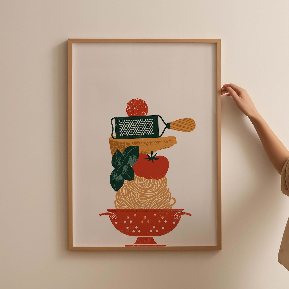 Pasta Kitchen Art Print, Italian Dining Room Decor