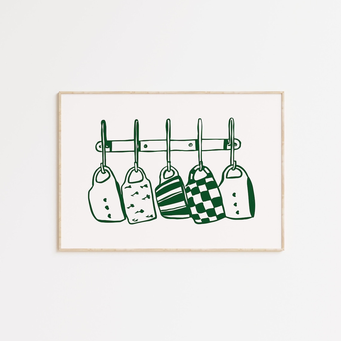 Green Tea Cup Mid-Century Modern Art Print