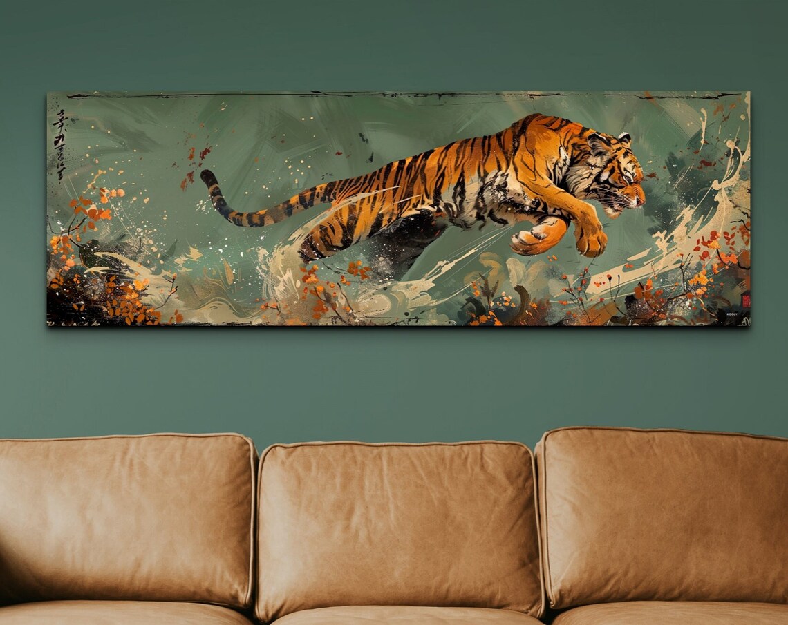 Bengal Tiger Japanese Art Style Wall Art