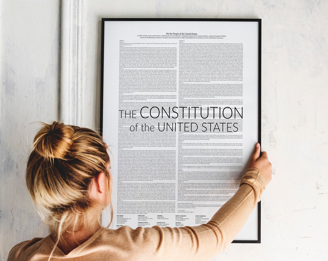 United States Constitution Poster, Patriotic Wall Decor - Image 2
