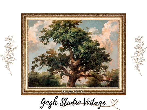 Old Oak Tree Print Nature Wall Art Home Decoration Fine Art Oil Painting Wall Art Art Print