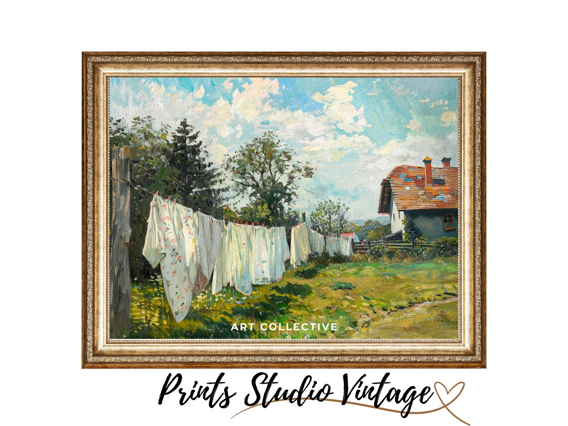 Laundry Art - Farmhouse Laundry Room Garden Scenery