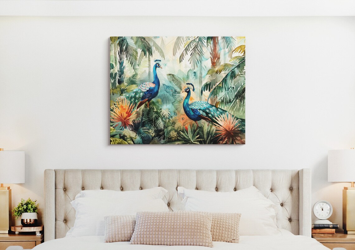 Peacocks in Nature Illustration, Exotic Bird - Image 2