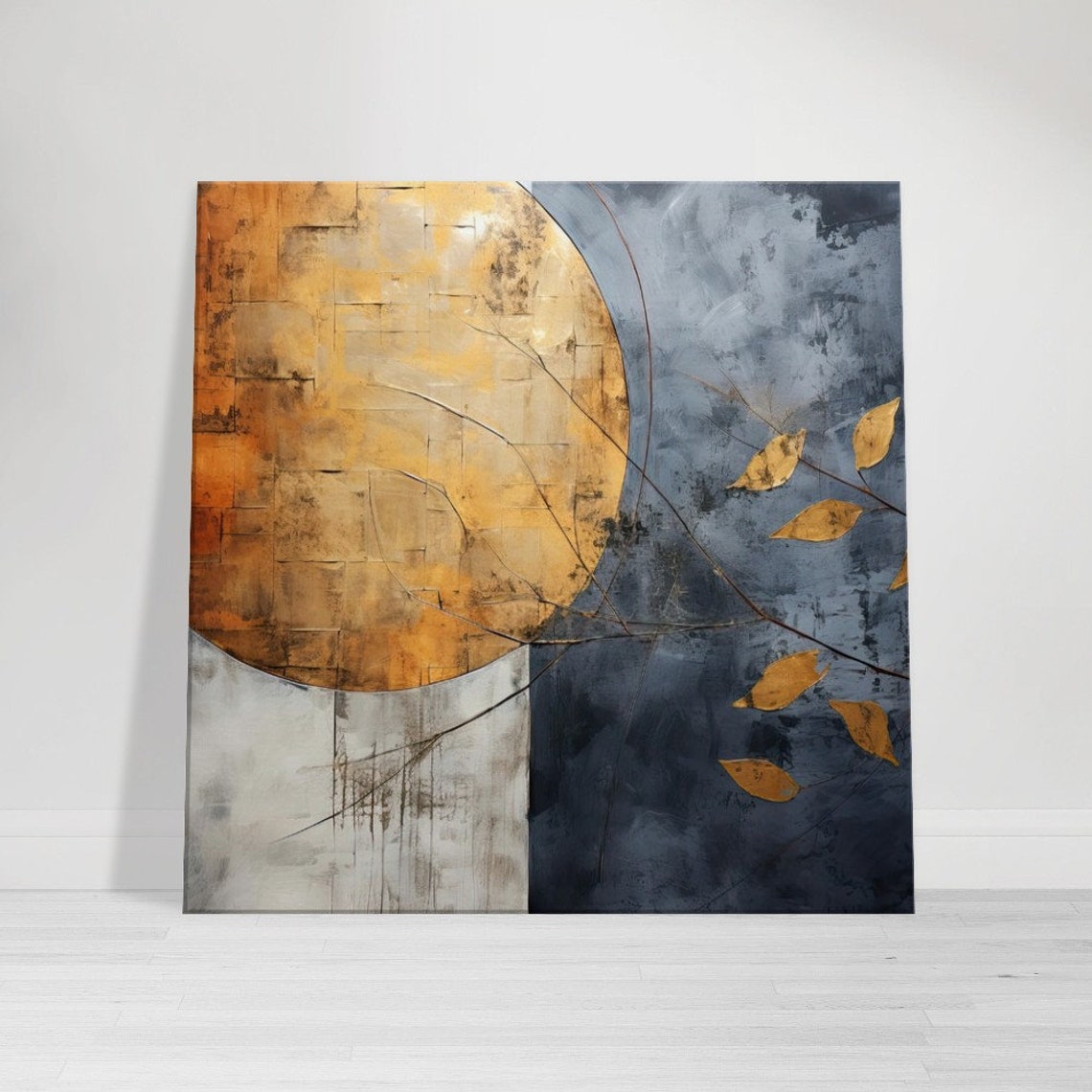 Gold Moon Abstract, Unique Home Decor