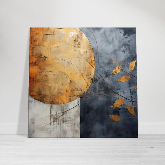 Gold Moon Abstract, Unique Home Decor