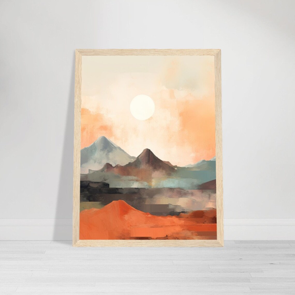 Abstract Mountain Sunset, Desert Landscape Poster