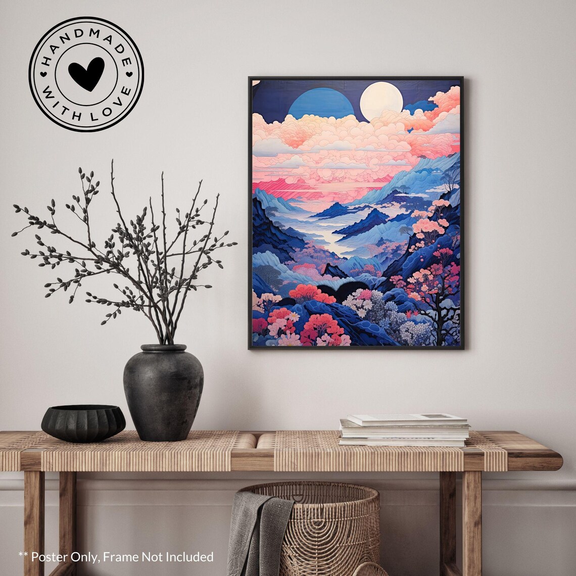 Hokusai Ukiyo-E Japanese Landscape, Poster Print