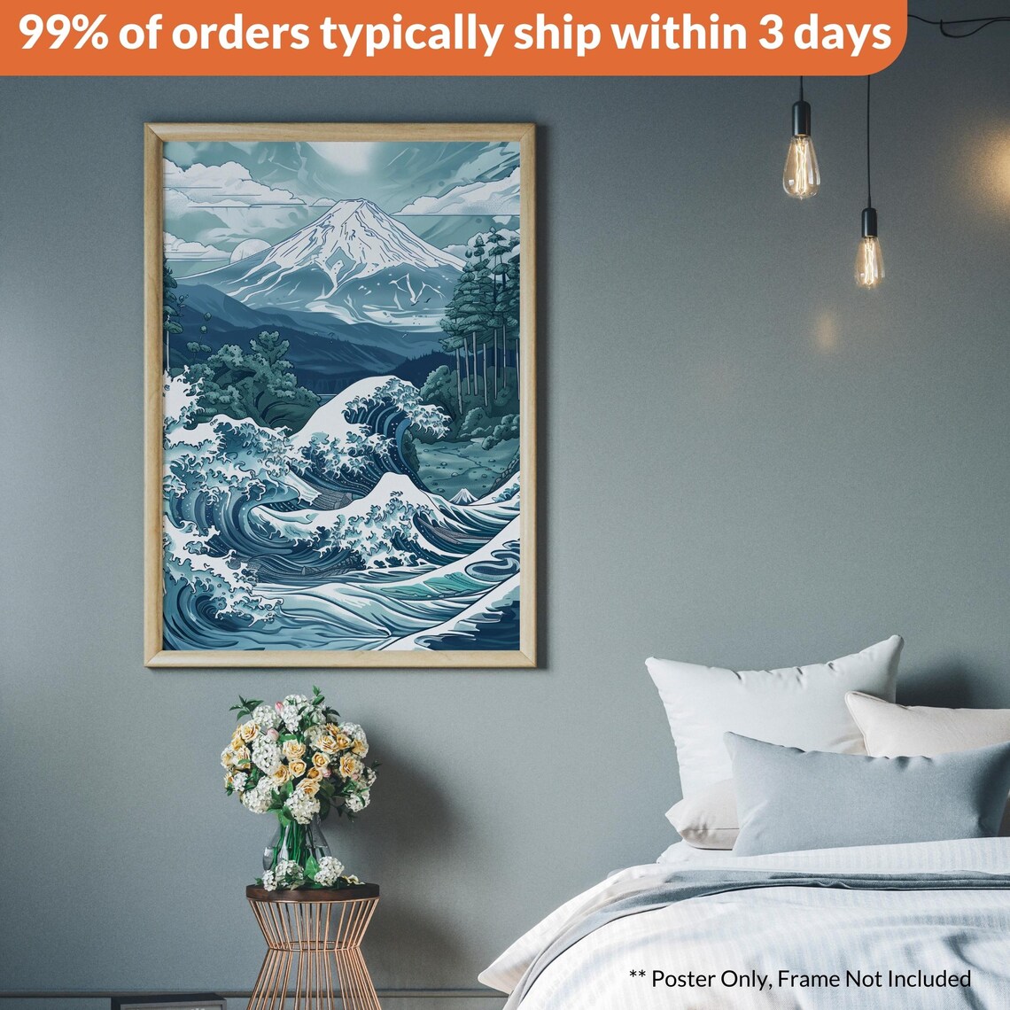 Hokusai Ukiyo-E Great Waves, Japanese Landscape